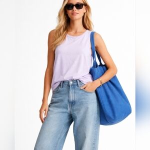 AllSaints Sleeveless Nori 100% Cotton Tank Lilac Lavender Size Large